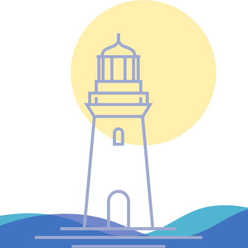 灯台の絵。当社のロゴです。